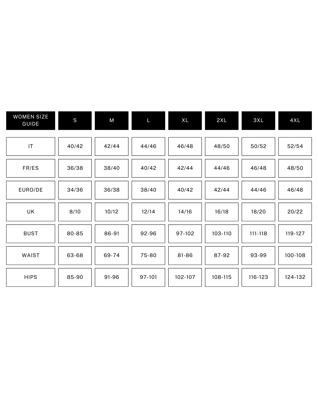 Taglie pancera donna